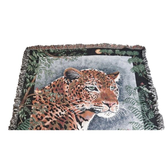 Vintage Cheetah Tapestry Throw Blanket - Picture 2 of 4